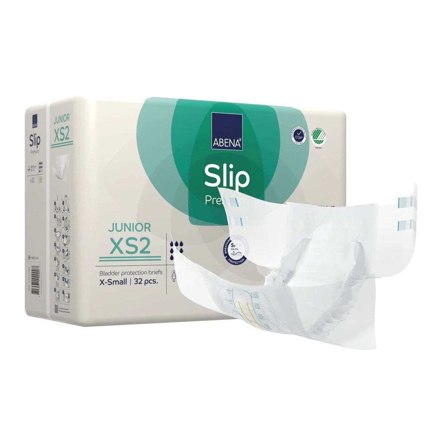 BRIEF, INCONT ABENA SLIP PREM JUNIOR XS2 XSM (32/PK 4PK/CS)