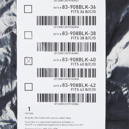 SUPPORT, SURGI-BRA II BREAST COTTON BLK LF 40B/C/D