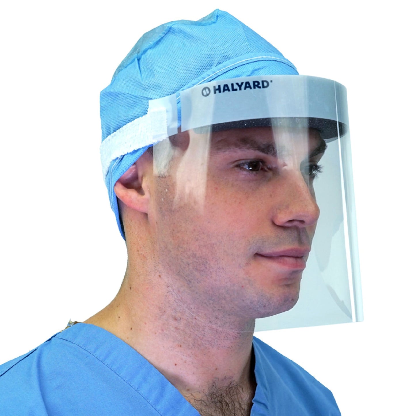 <ul><li>Halyard face shield is designed for procedures and environments where