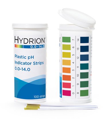 TEST STRIP, PH HYDRION 0-14 W/COLORIMETRIC CHART (100/VL)