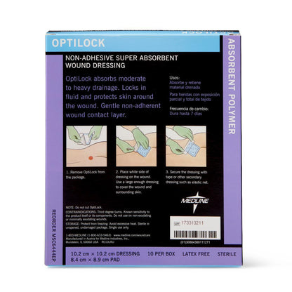DRESSING, WND OPTILOCK N/ADH 4X4" (10/BX 10BX/CS)