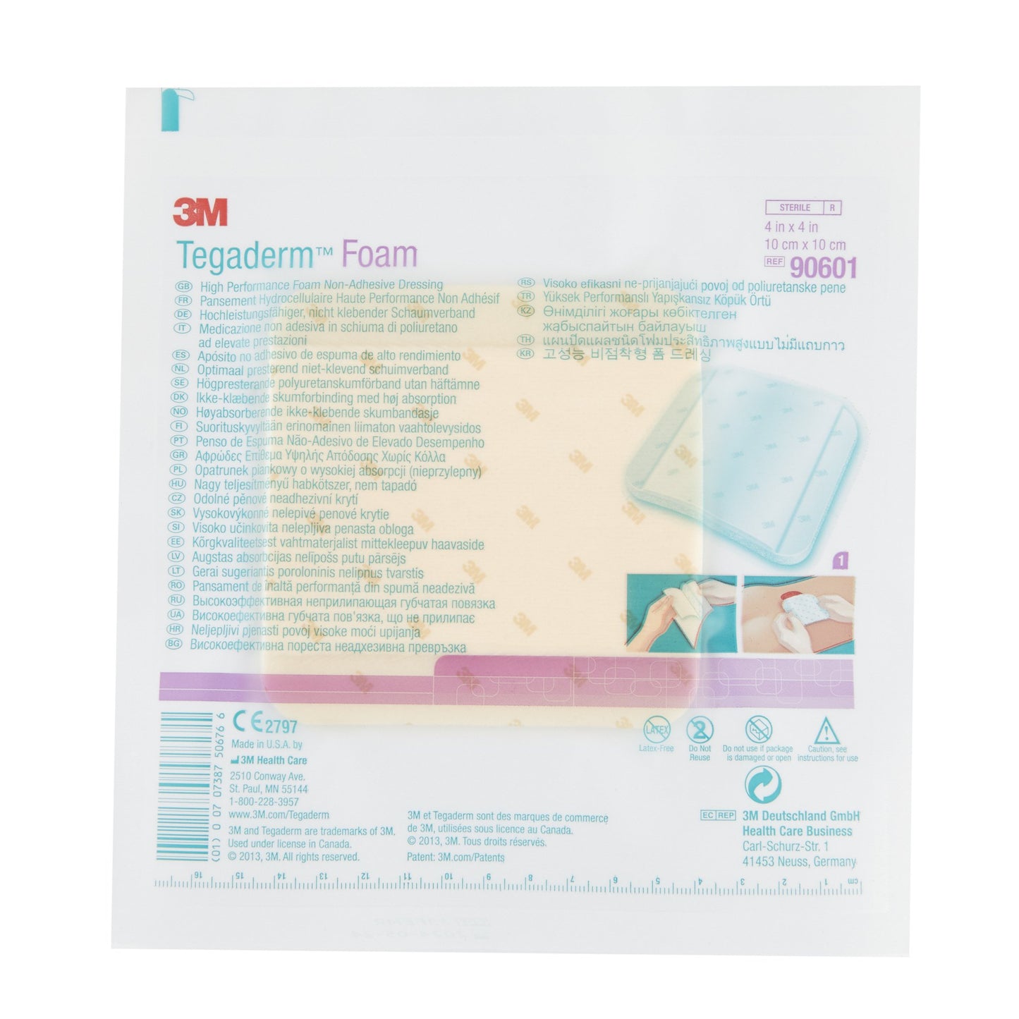 DRESSING, TEGADERM FOAM 4"X4" (10/BX 4BX/CS) 3M