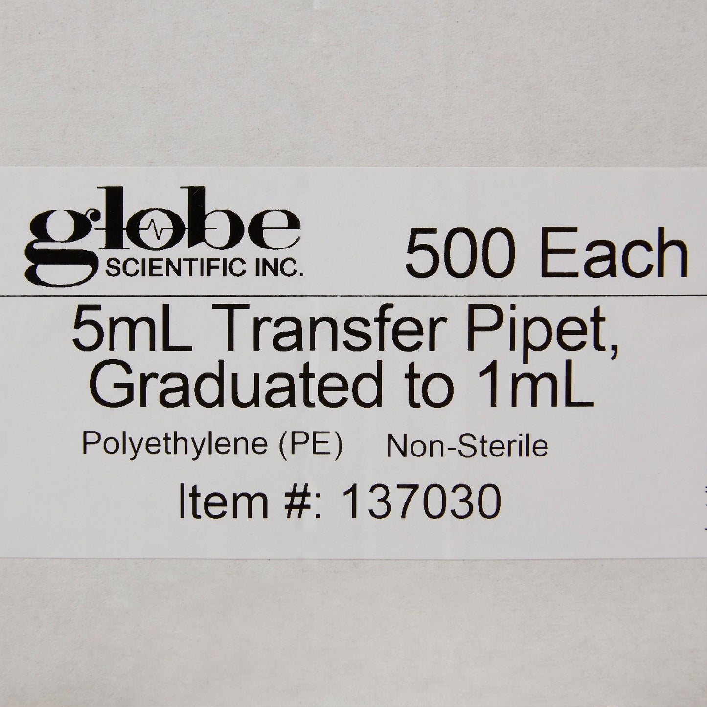 PIPETTE, TRANSFER 5ML GRAD (500/BX 10BX/CS)