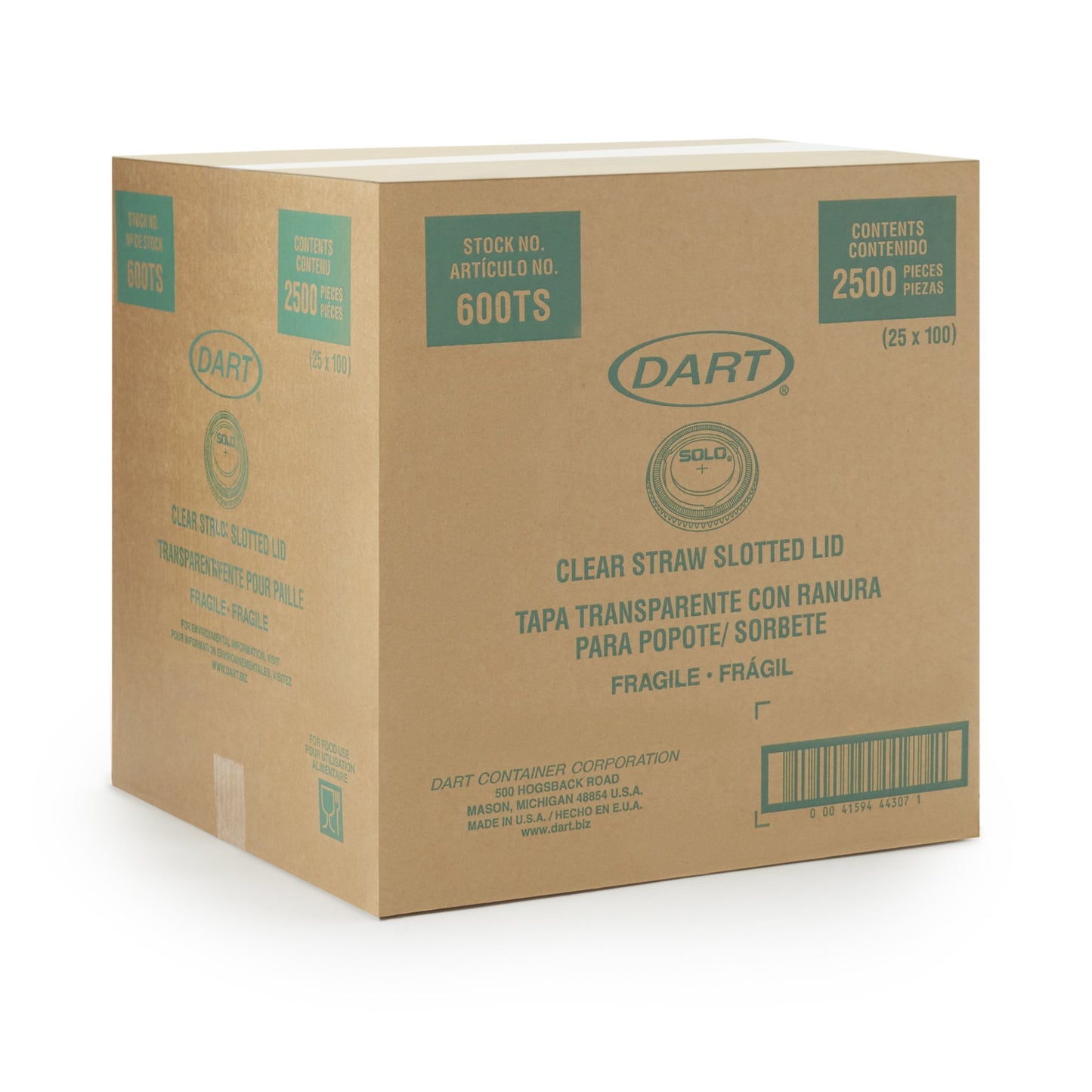 LID, CUP PET FLAT W/STRW SLOT 9OZ (100/SL 25SL/CS)