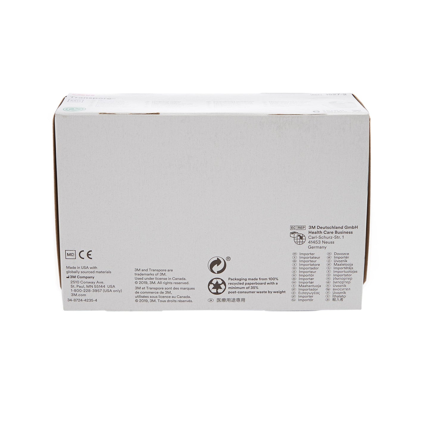 TAPE, ADHSV TRANSPORE 2"X10YDS(6RL/BX) 3M