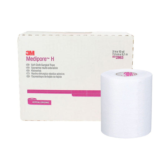 TAPE, MEDIPORE SFT CLTH 3"X10"(12RL/CS) 3M