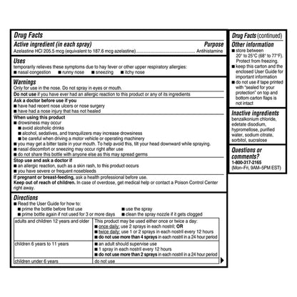 ASTEPRO ALLERGY, SPR NASAL CHLD 60METERED SPRAYS 205.5MCG