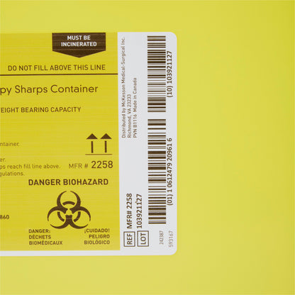 CONTAINER, SHARPS CHEMO YLW 8GL (9/CS)