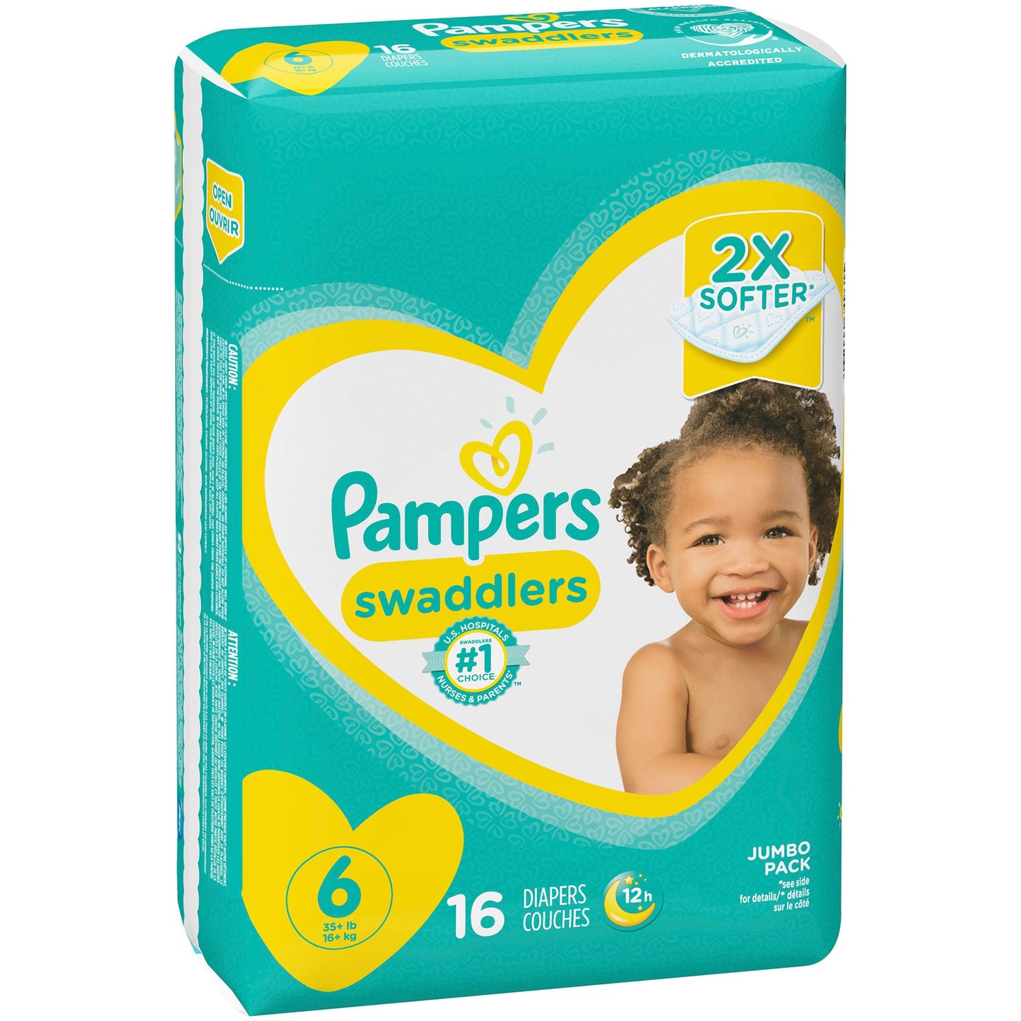 DIAPER, PAMPERS SWADDLERS SZ6 35+LBS (16/PK 4PK/CS)