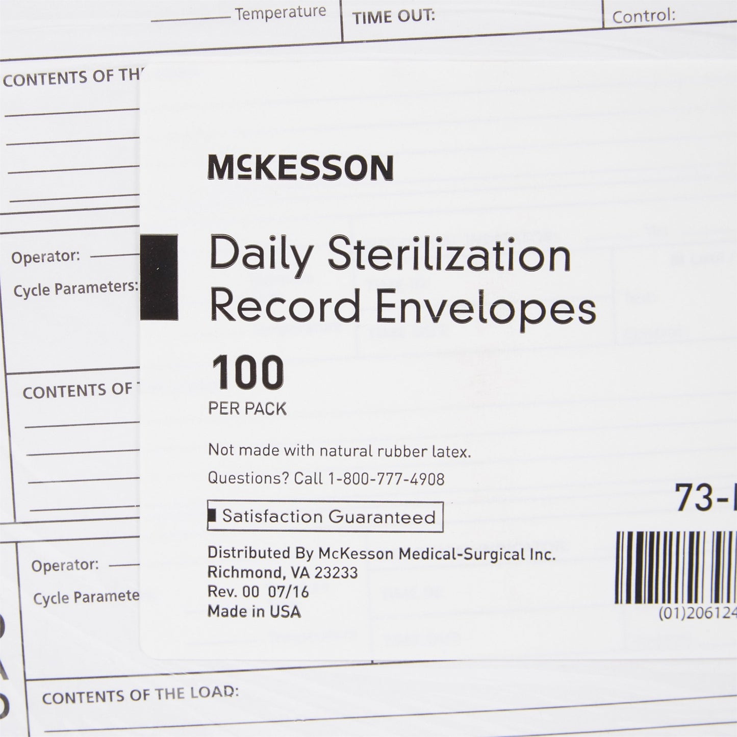 ENVELOPE, STERILIZER RECORD (100/PK 10PK/CS)