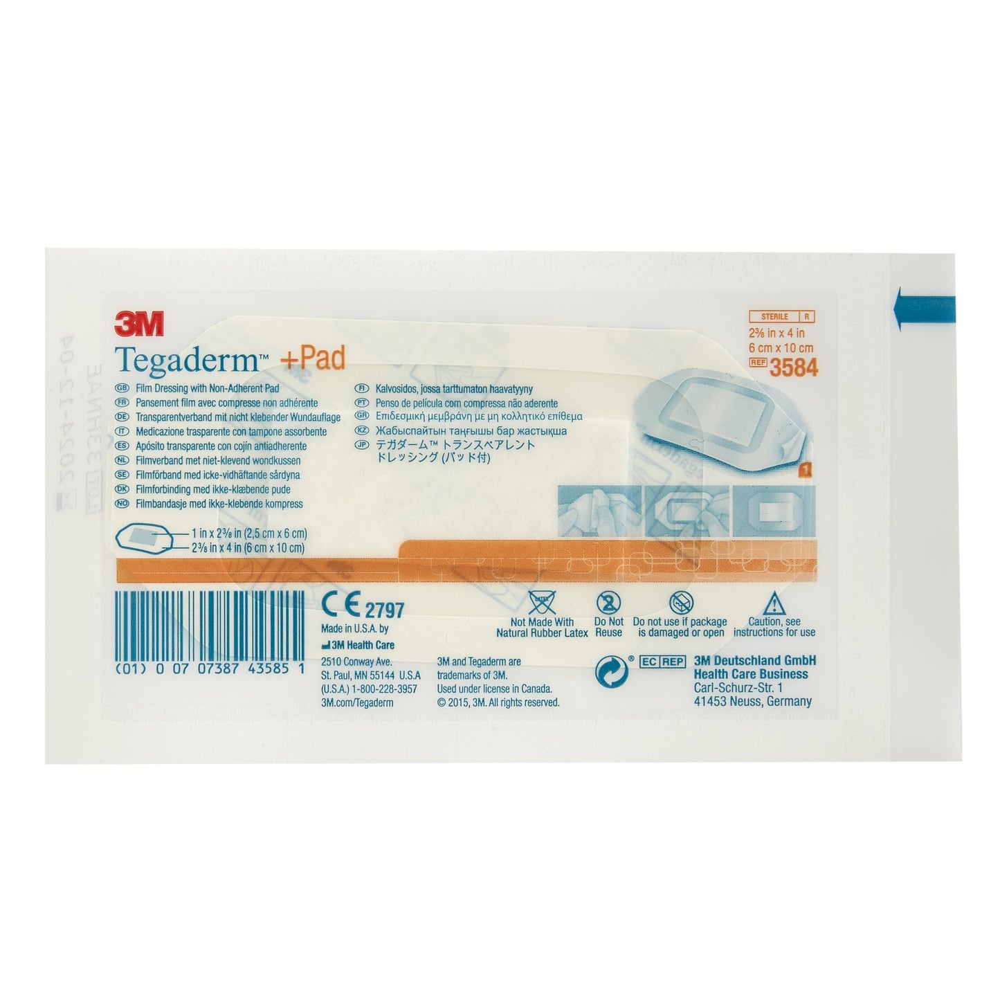 DRESSING, TEGADERM 4"X 2 3/4" (50/BX 4BX/CS)