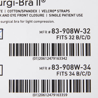 SUPPORT, SURGI-BRA II BREAST COTTON WHT LF 32B/C/D