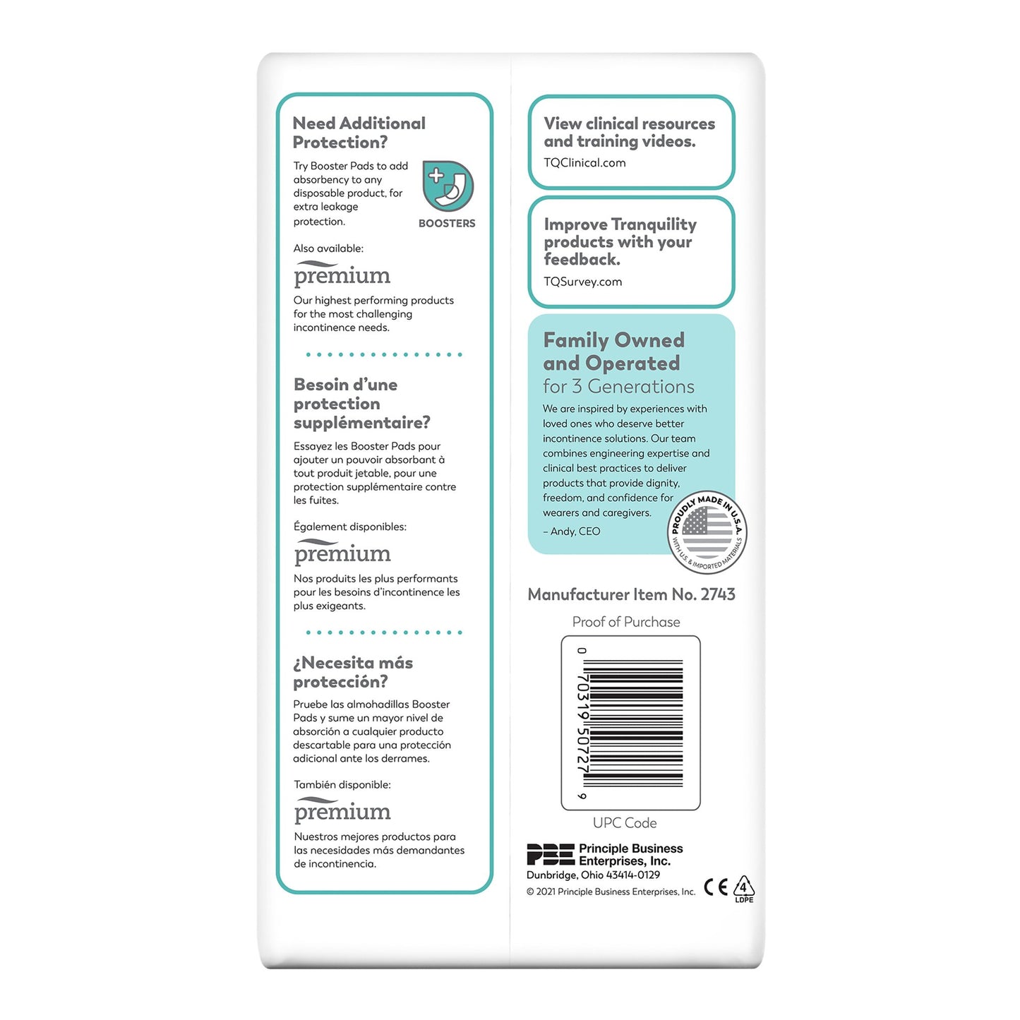 BRIEF, INCONT TRANQUILITY HVY ABSRB XSM (10/BG 10BG/CS)