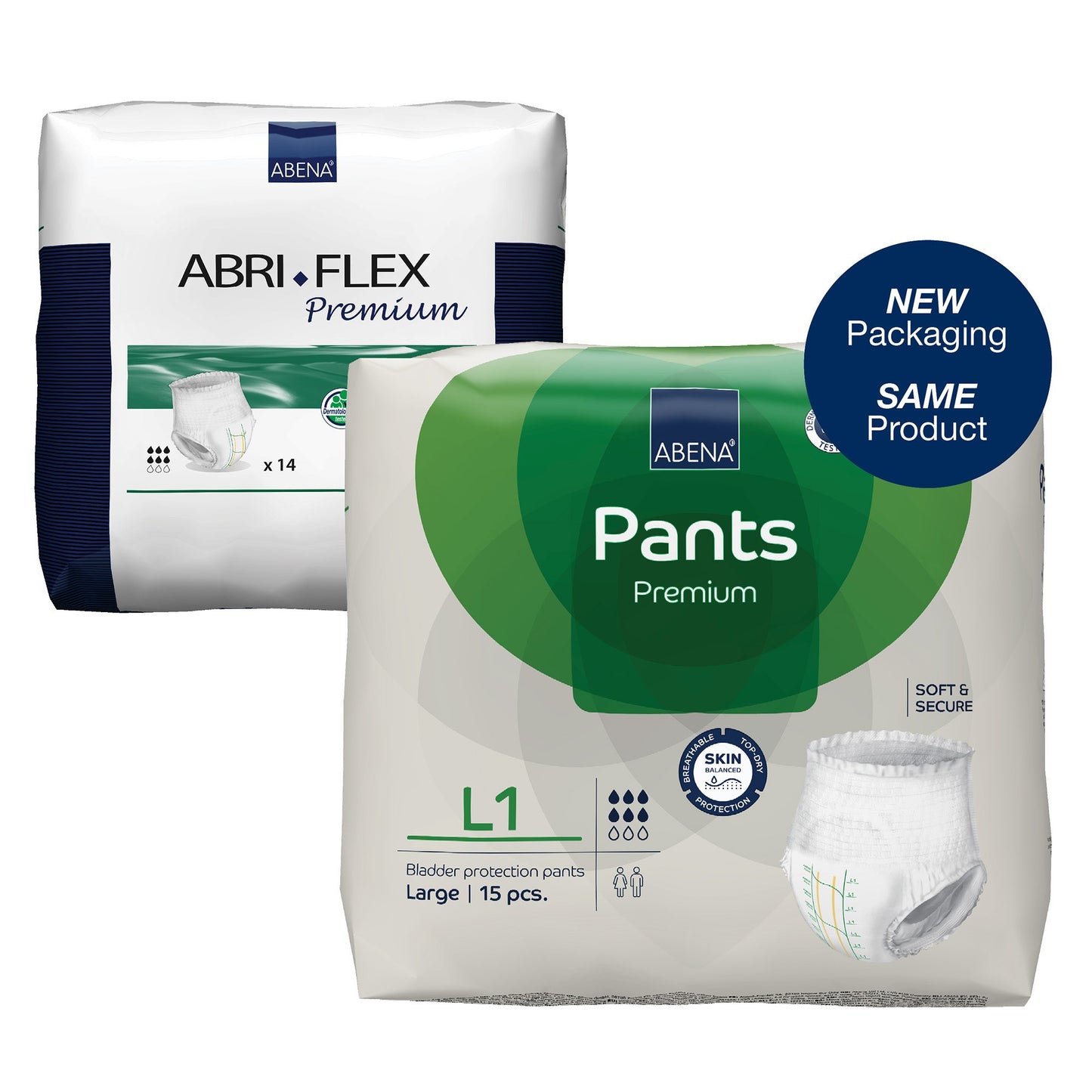 UNDERWEAR, INCONTINENCE ABRI-FLEX L1 LRG 1400ML (14/BG 6BG/C