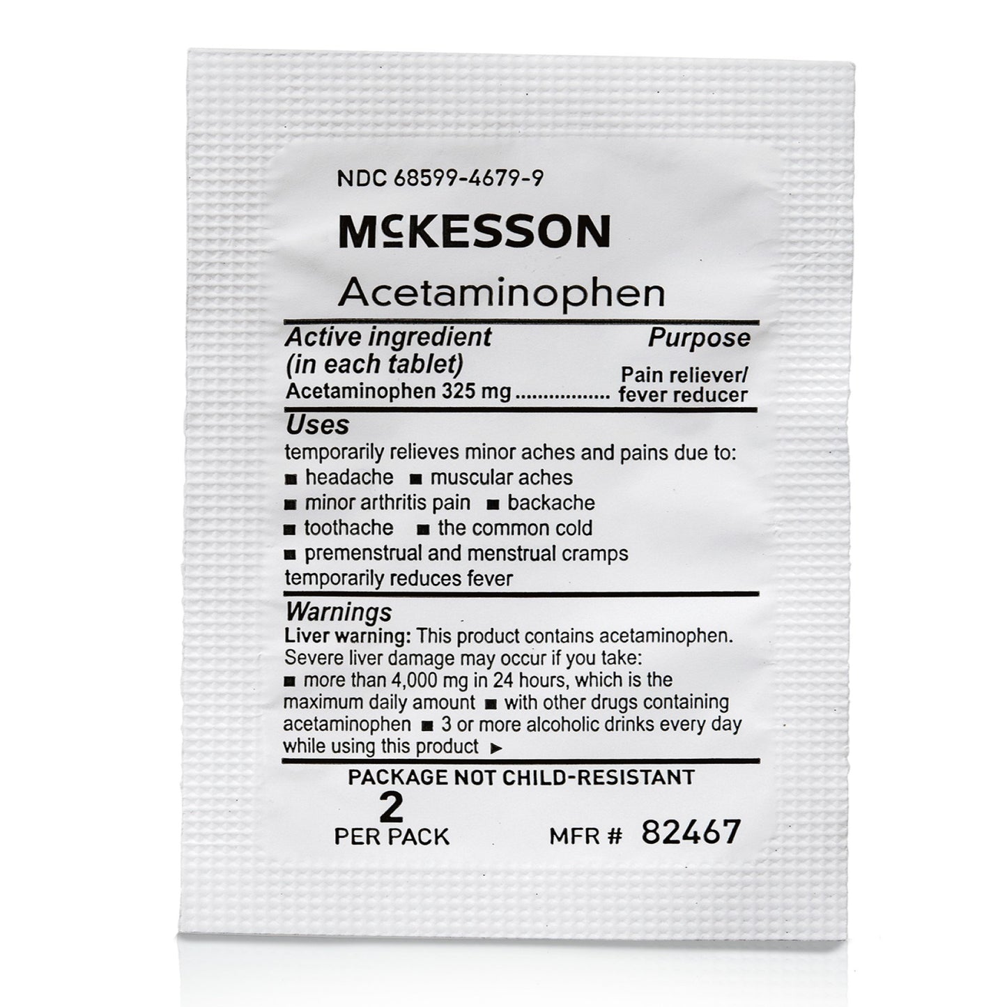 ACETAMINOPHEN TAB 325MG 250 X 2 UD BX 12BX/CS