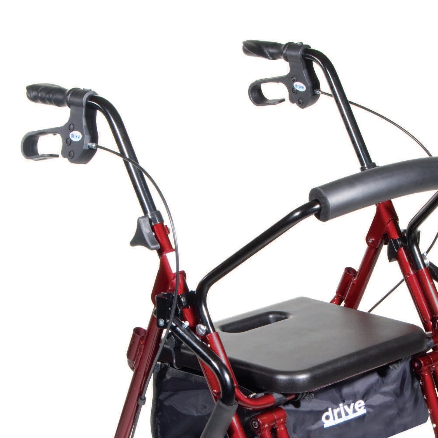 CHAIR, ROLLATOR/TRANSFER BURGUNDY W/8" CASTERS