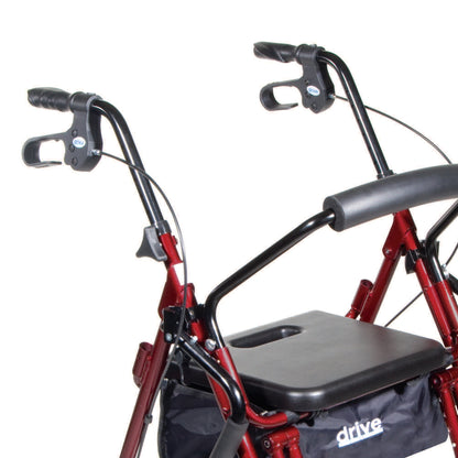 CHAIR, ROLLATOR/TRANSFER BURGUNDY W/8" CASTERS