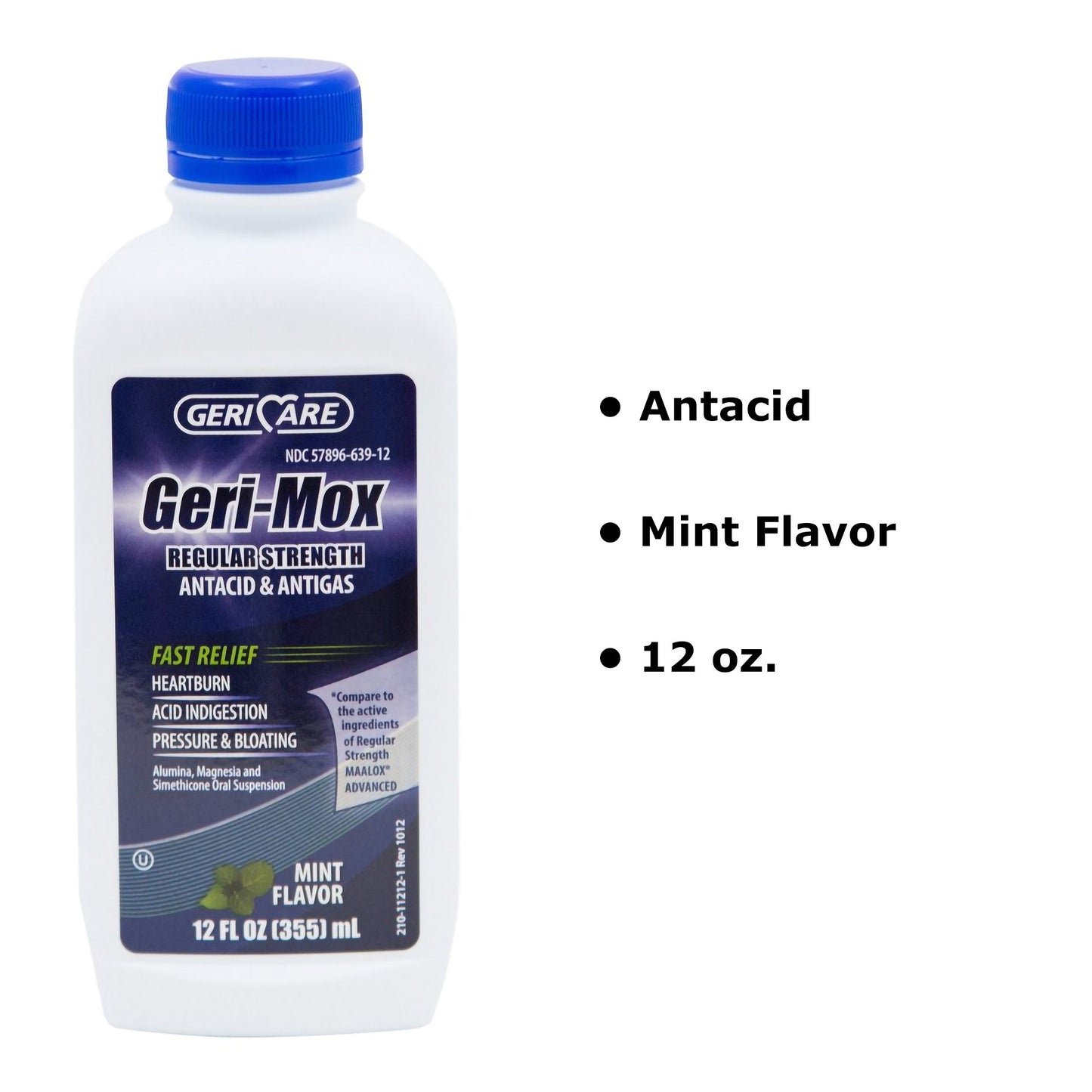 ANTACID, LIQ GERI-MOX ANTIGAS REG STRNTH MINT 12OZ (12/CS)