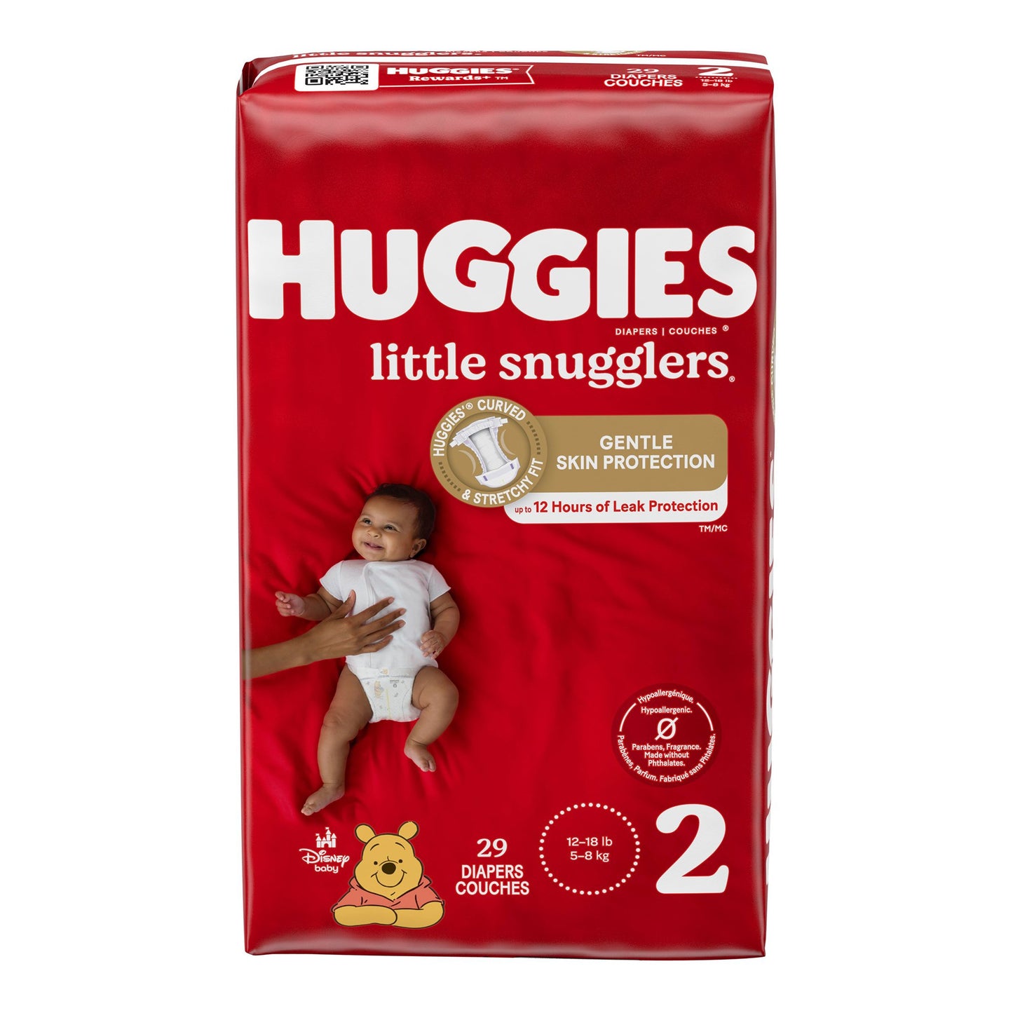 DIAPER, HUGGIES LITTLE SNUGGLERS JUMBO SZ2 (29/PK 4PK/CS)