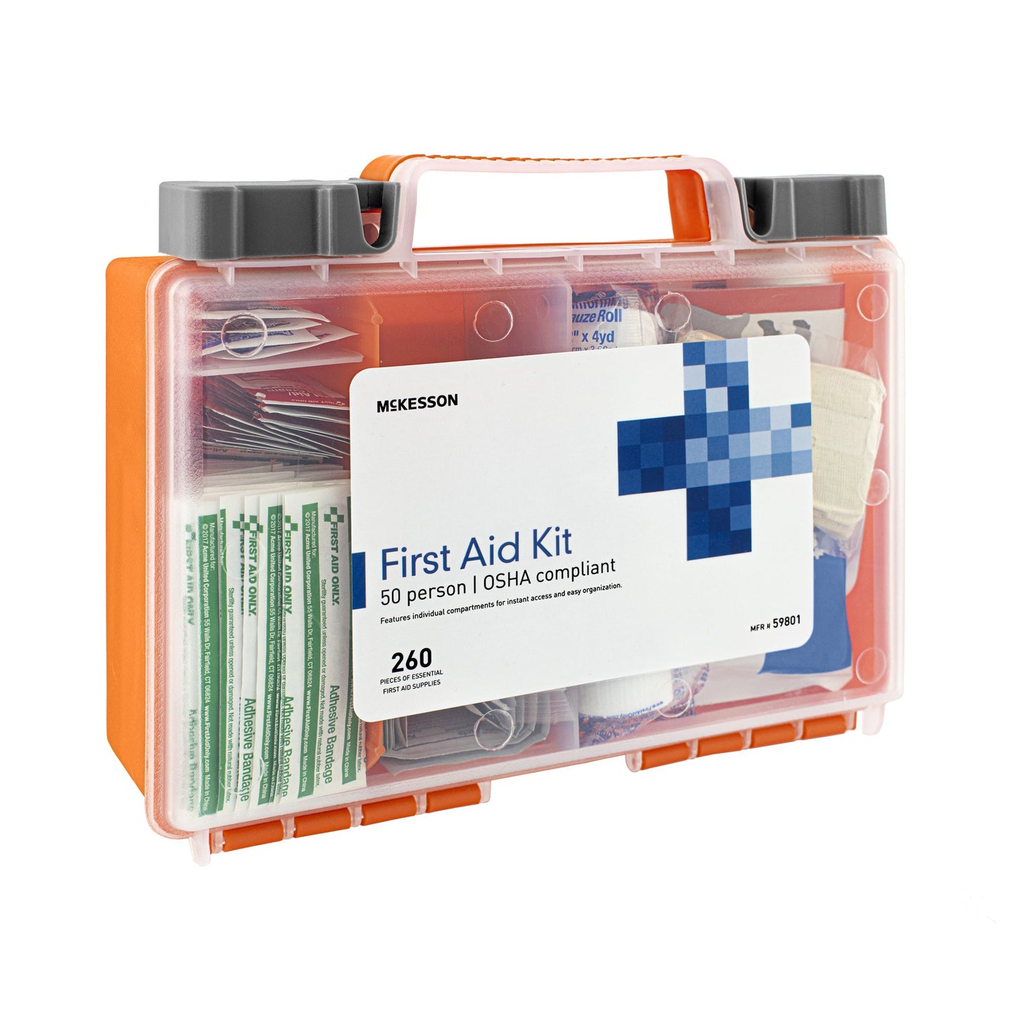 FIRST AID KIT, 50 PERSON PLASTIC (12KT/CS)