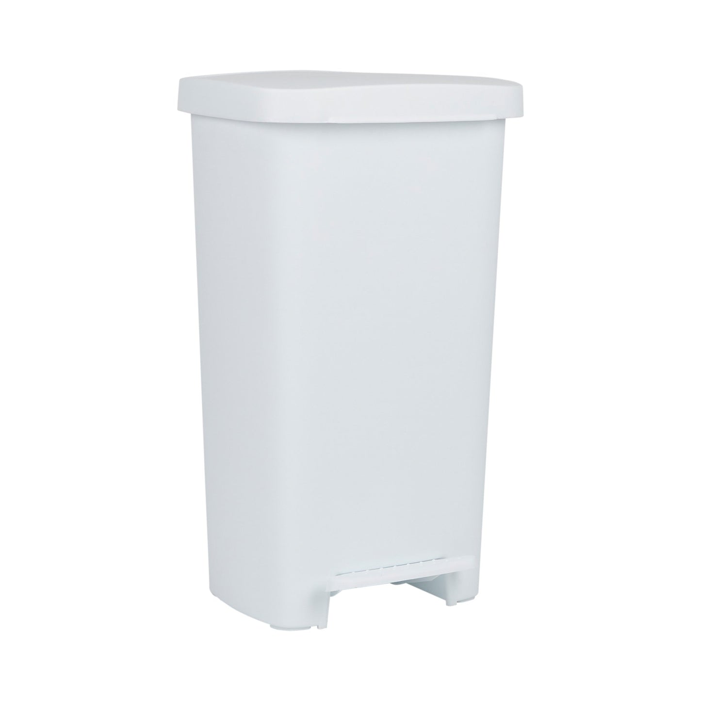 WASTECAN, STEP-ON RECTNGL PLASWHT 52QT