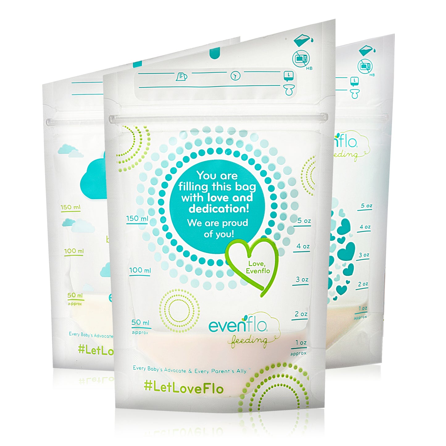 BAG, STORAGE F/BREAST MILK 5OZ(50/BX 12BX/CS)