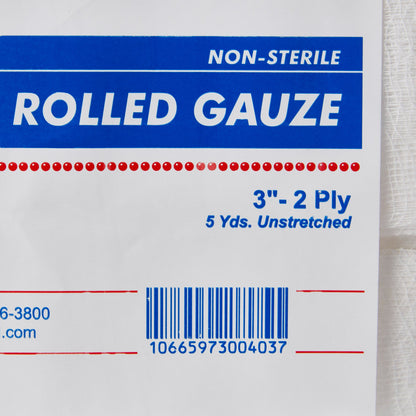GAUZE, ROLLED N/S 3" 2PLY (12RL/BG 8BG/CS)