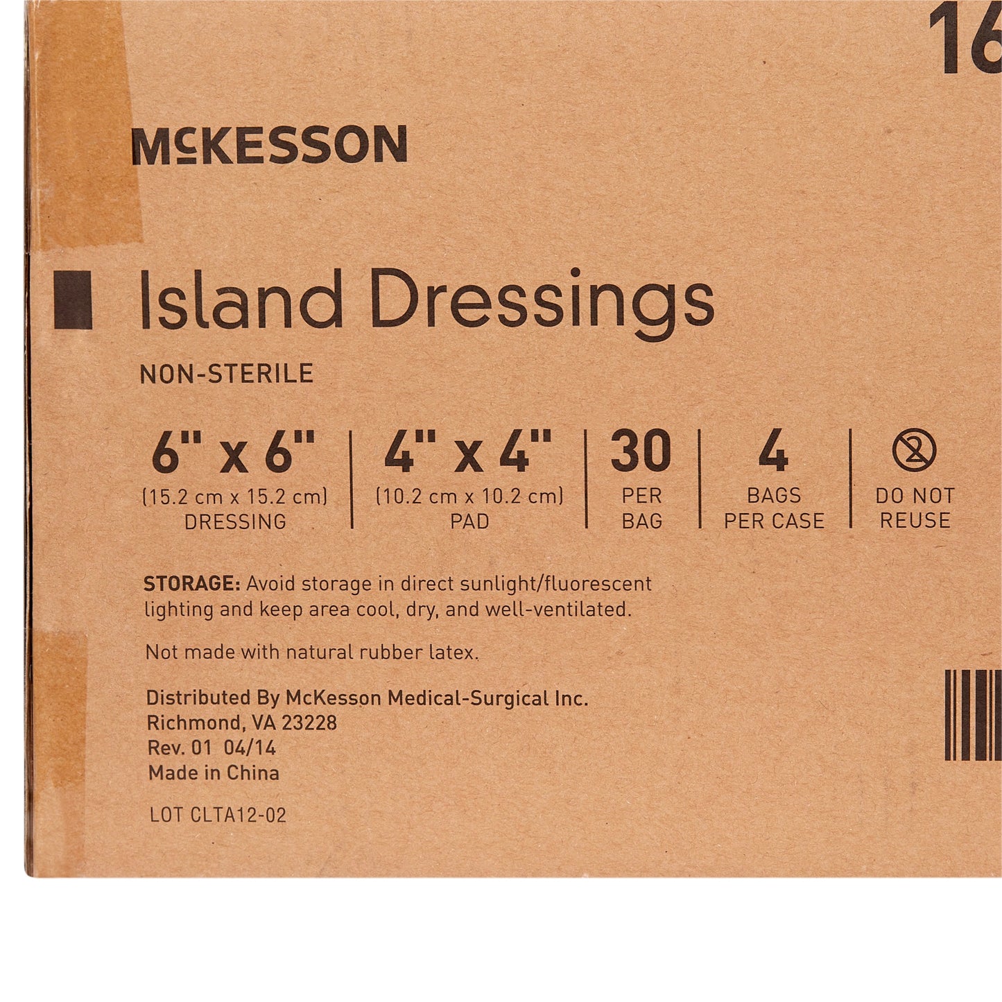 DRESSING, ISLAND BORDER-GAUZE N/S LF 6"X6" (30/BG 4BG/CS)