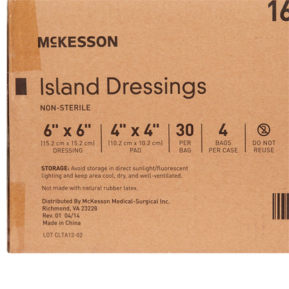 DRESSING, ISLAND BORDER-GAUZE N/S LF 6"X6" (30/BG 4BG/CS)