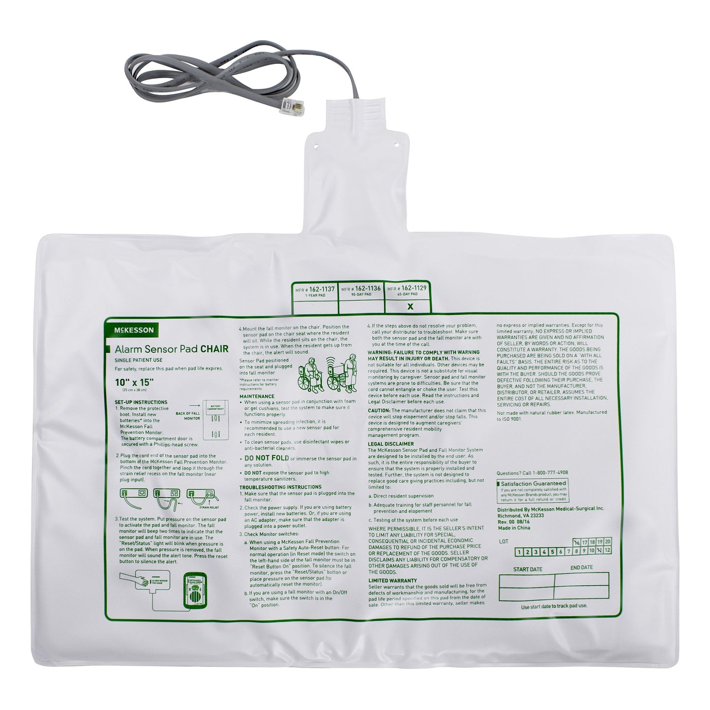 PAD, PRESSURE CHAIR 10"X15" (50/CS)