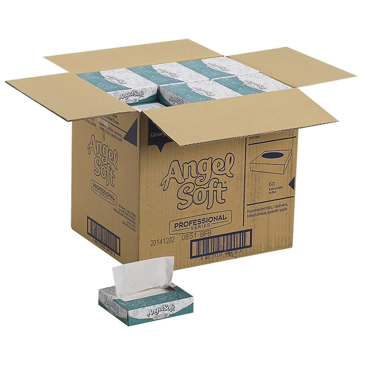 TISSUE FACIAL ANGEL SOFT ULT 50/BX 60BX/CS PERSONAL SIZE