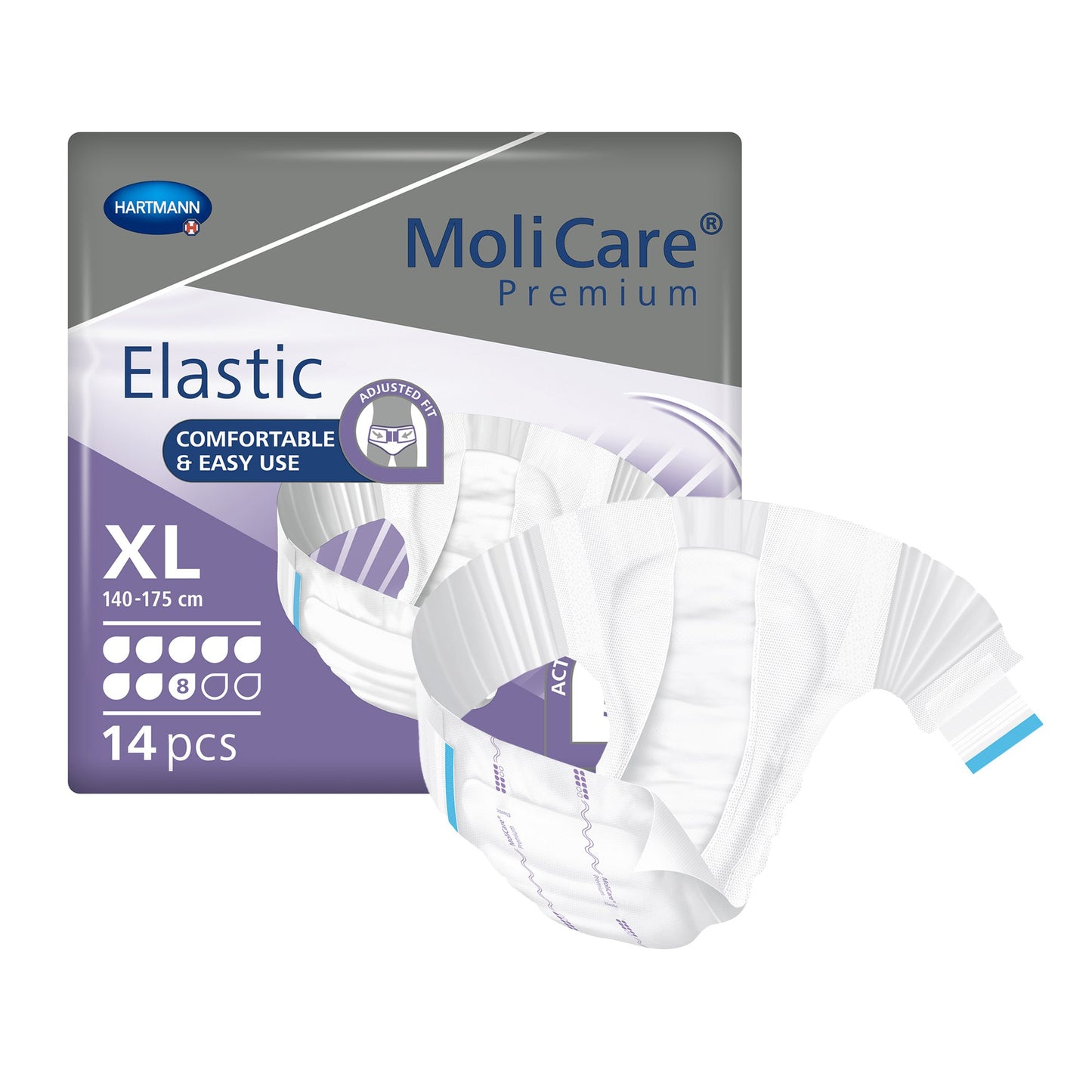 BRIEF, MOLICARE PREMIUM ELAS DISP 8D XLG (14/BG 4BG/CS)