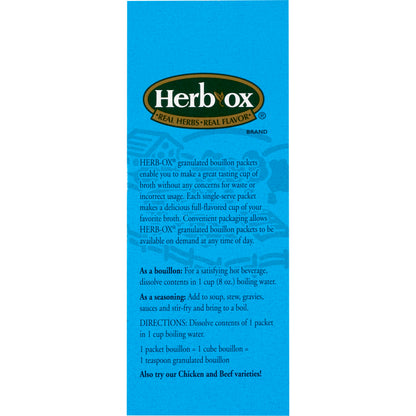 BROTH, VEGETABLE BOUILLON GLUTEN FREE HERBOX (50/BX 6BX/CS)