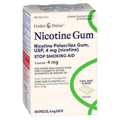NICOTINE, GUM FT MINT 4MG (100/BX)