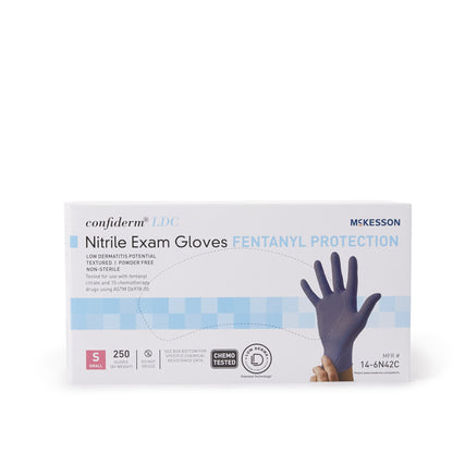 GLOVE, EXAM NTRL SM N/S CHEMO LDC BLU (250/BX 10BX/CS)