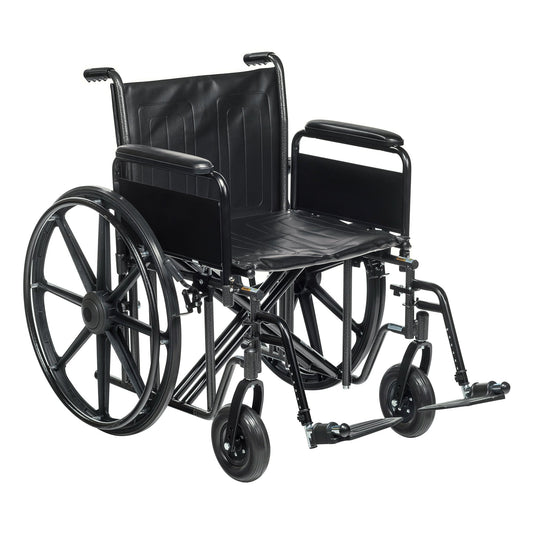 WHEELCHAIR, HD DUAL CROSS BRACE DFA SF 450LB 22" (1/CS)