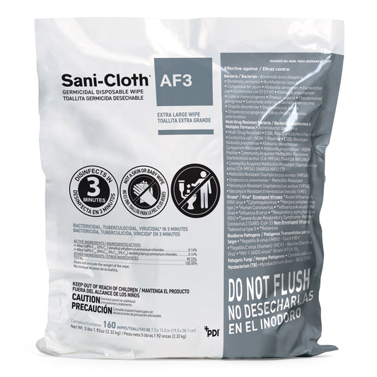 WIPE, AF3 SANI-CLOTH REFILL 7.5X15" (160/PK 2PK/CS)