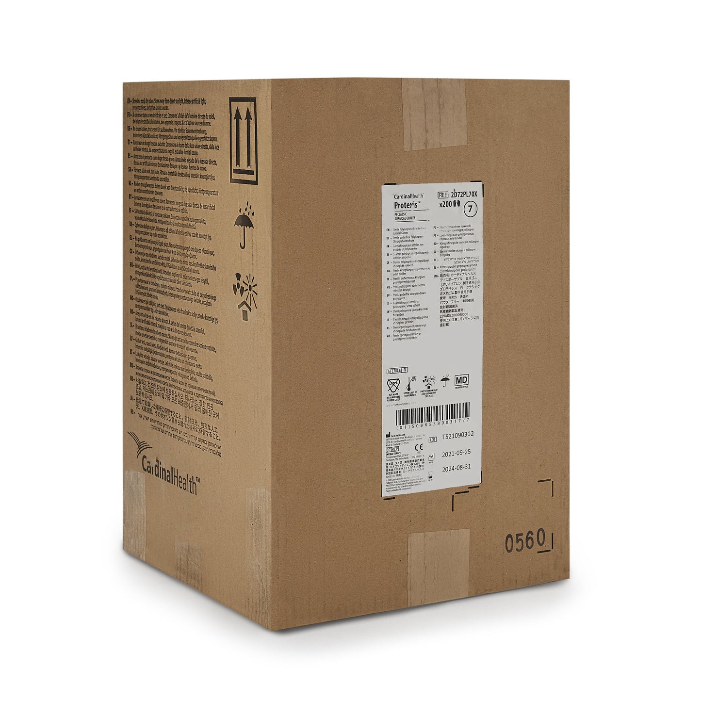 GLOVE, SURG PLYISO 7.0 STR2 SMTH (50PR/BX 4BX/CS)