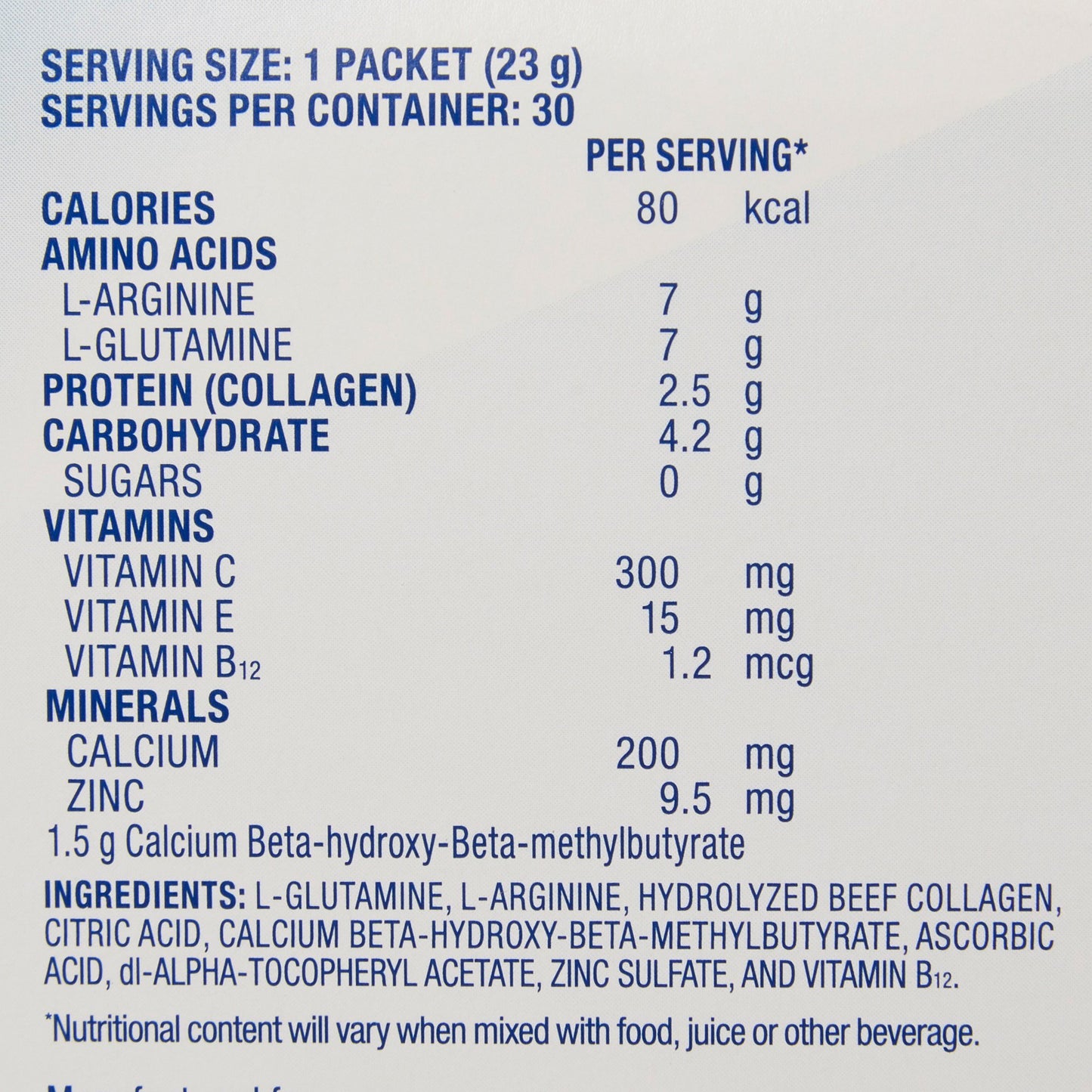 JUVEN, PDR UNFLV 0.82OZ PKT (30PK/BX 6BX/CS)