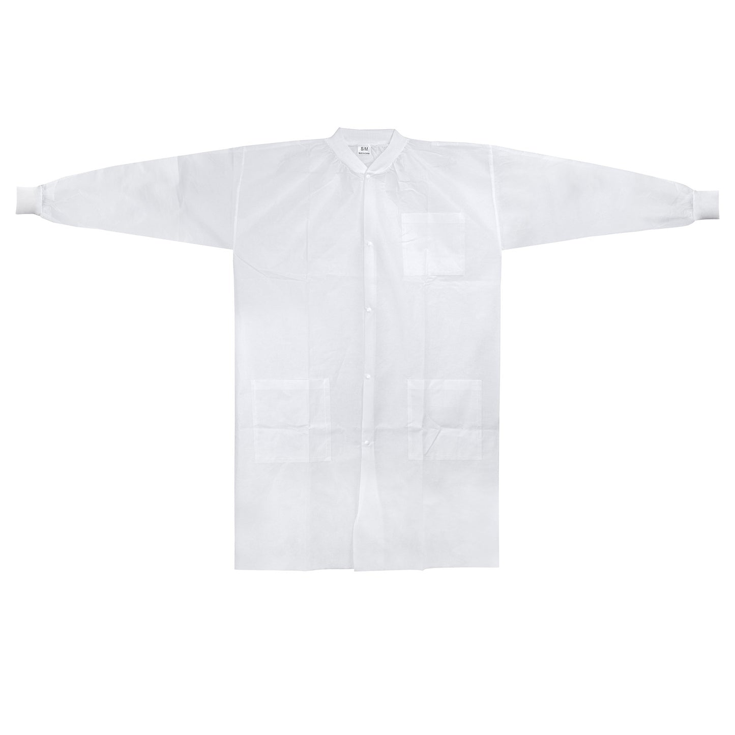 COAT, LAB KNITCUFF LF WHT SM/MED (10/BG 3BG/CS)
