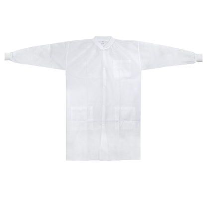 COAT, LAB KNITCUFF LF WHT SM/MED (10/BG 3BG/CS)