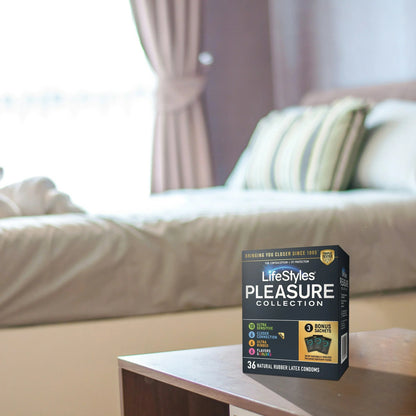CONDOM, LIFESTYLES PLEASURE COLL LTX (36/BX 24BX/CS)
