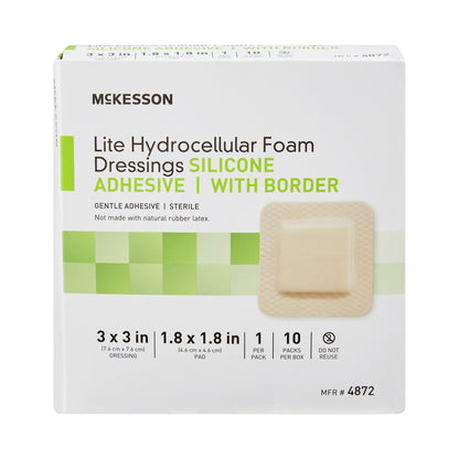 FOAM, ADH SIL LT W/BORDER 3"X3" (10/BX 20BX/CS)