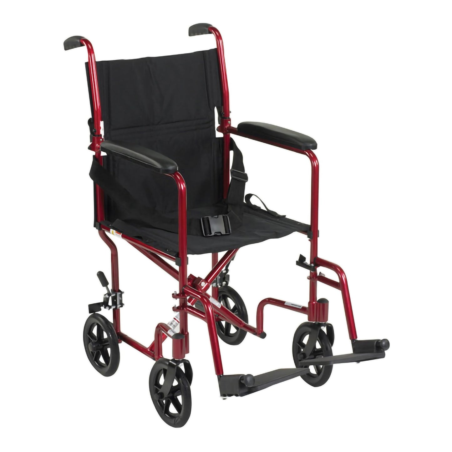 WHEELCHAIR, TRANSPORT LIGHTWEIGHT ALUM RED 19"
