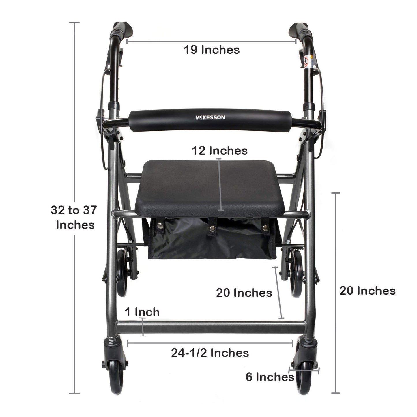 WALKER, ROLLATOR LTWT FOLDING ALUM W/6" WHLS SLVR 300LB