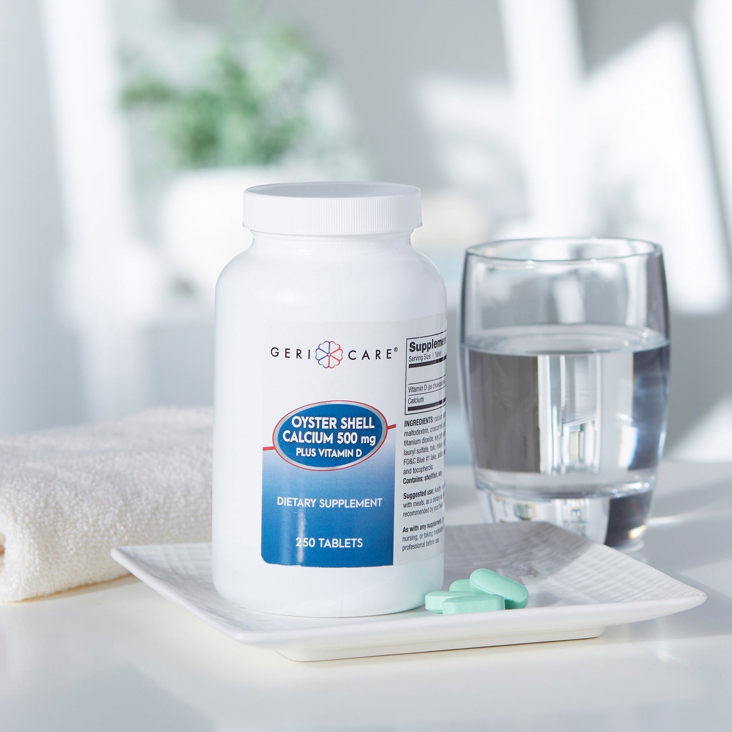 OYSTER SHELL CALCIUM, TAB 500MG +VITMN D3 200IU (250/BT)