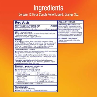 DELSYM, LIQ COUGH ADLT ORG 3OZ
