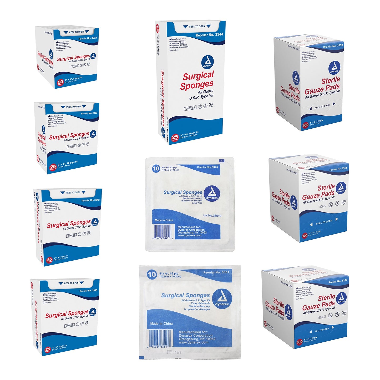GAUZE 2X2 8PLY STR (2/PK 50PK/BX 30BX/CS)