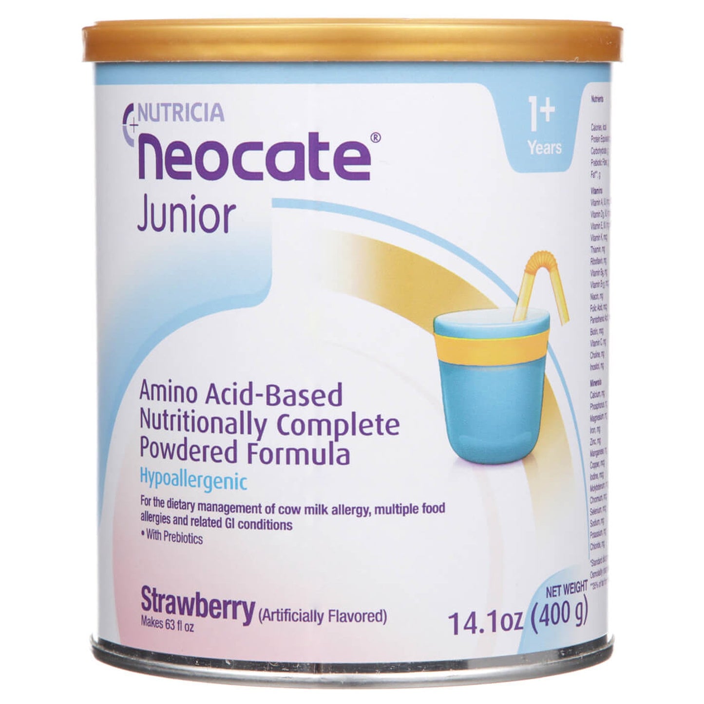 NEOCATE JR, PDR W/PREBIOTICS STRAWBERRY 14.1OZ (4/CS)