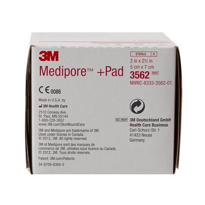 DRESSING, SOFT CLOTH MEDIPORE +PAD 2"X2 3/4"(50/BX)